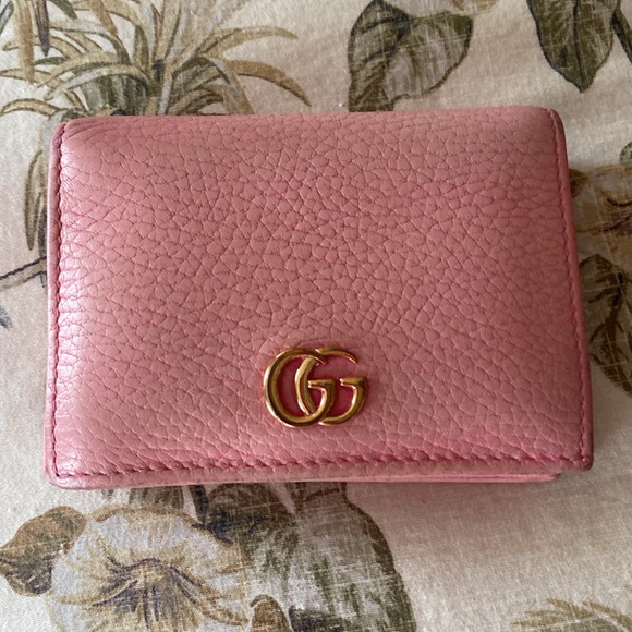 GUCCI GG MARMONT BIFOLD WALLET EUC PINK LEATHER - Picture 11 of 12